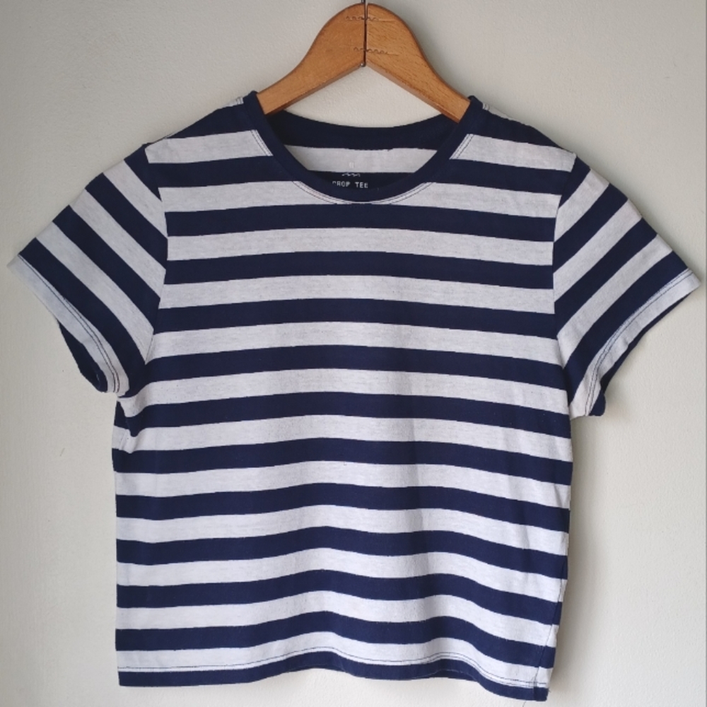 Factorie blue and white striped top